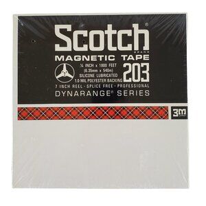 Scotch 3M Magnetic Tape (2) 203 Dynarange Series 1/4" X 1800' 7" Reel
